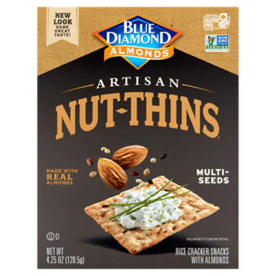 Blue Diamond Almonds Artisan Nut-Thins Multi-Seeds Rice Cracker Snacks with Almonds, 4.25