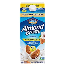 Blue Diamond Almonds Almond Breeze Reduced Sugar Vanilla Almondmilk, half gallon, 1.89 Each