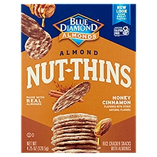 Blue Diamond Almonds Nut-Thins Honey Cinnamon Rice Cracker Snacks with Almonds, 4.25 oz