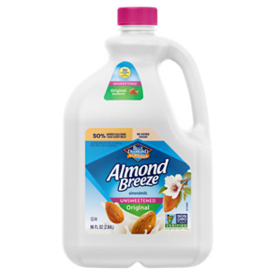 Blue Diamond Almonds Almond Breeze Unsweetened Original Almondmilk, 96 fl oz, 96 Fluid ounce