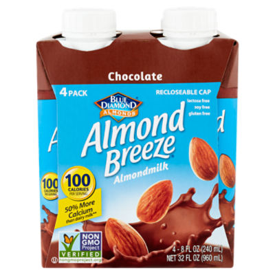 Blue Diamond Almonds Almond Breeze Chocolate Almondmilk, 8 fl oz, 4 count