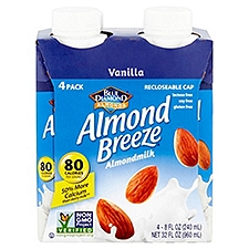 Blue Diamond 4 Pack Almond Breeze Almondmilk - Vanilla, 4 Each