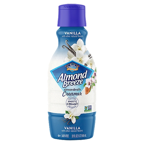 Blue Diamond Almonds Almond Breeze Vanilla Almondmilk Creamer, 32 fl oz
Crafted from the best almonds, our smooth, sweet and creamy almondmilk creamer will make your coffee irresistibly delicious and full of flavor without using artificial flavors. For over 100 years, our family of growers has been dedicated to growing the best almonds. Taste the care, the pride and a little California sunshine in every satisfying sip.
Sweet and creamy
Crafted from the best almonds
No Artificial Flavors
No Saturated Fat
No Carageenan
Free from Dairy, Soy & Lactose
Vegan & Gluten-Free