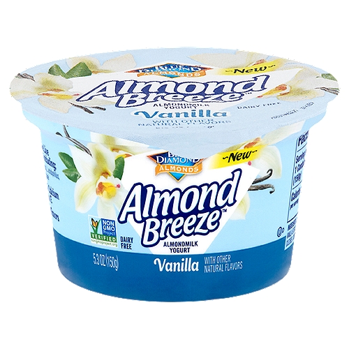 Blue Diamond Almonds Almond Breeze Vanilla Almondmilk Yogurt, 5.3 oz
Contains five live active cultures including;
S. thermophilus, L. bulgaricus, L. acidophilus, Bifidus and L. casei