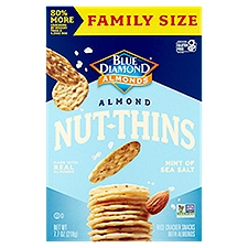 Blue Diamond Almonds Nut-Thins Rice Cracker Snacks with Almond Family Size, 7.7 oz