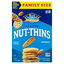 Blue Diamond Almonds Nut-Thins Original Rice Crackers Snacks with Almonds Family Size, 7.7 oz