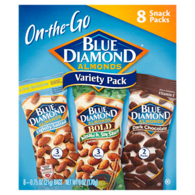 Blue Diamond On-the-Go Almonds Variety Pack, 0.75 oz, 8 count