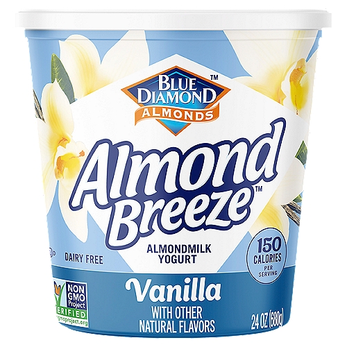 Blue Diamond Almonds Almond Breeze Vanilla Almondmilk Yogurt, 24 oz
The Best Almonds Make the Best Almondmilk Yogurt™
For over 100 years, our family of California almond growers has been dedicated to growing the best almonds. Almonds that make our almondmilk yogurt irresistibly delicious. Taste the craft & care in every bite.

Contains five live active cultures including:
S. thermophilus, L. bulgaricus, L. acidophilus, Bifidus and L. casei
