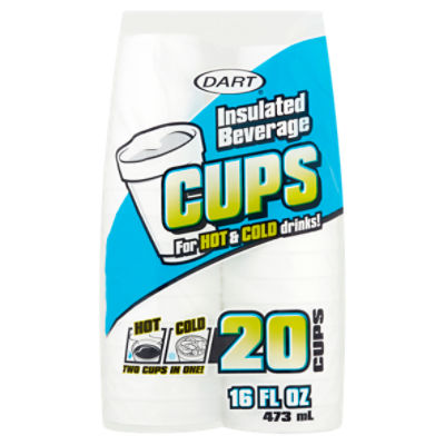 Dart 16 fl oz Insulated Beverage Cups, 20 count, 20 Each