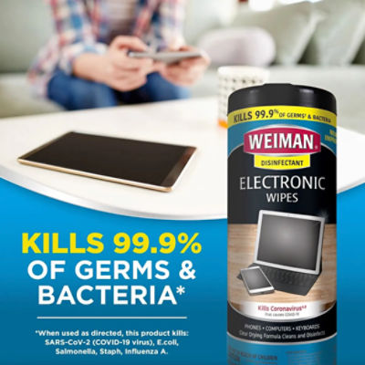 Weiman Disinfectant Electronic Wipes, 30 count, 6.1 oz