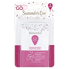 Summer's Eve Simply Sensitive Cleansing Cloth, 5 count, 5 Each