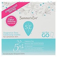 Summer's Eve Fragrance Free Cleansing Cloths, 16 count