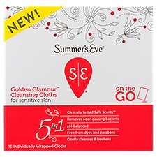 Summer's Eve Golden Glamour Cleansing Cloths, 16 count