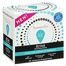 Summer's Eve Active Cleansing Cloths, 14 count