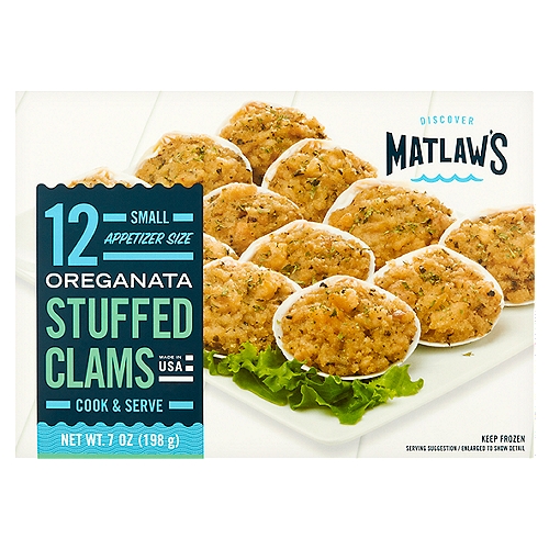 Matlaw's Oreganata Small Stuffed Clams, 12 count, 7 oz