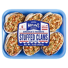 Matlaw's New England Style Stuffed Clams, 6 count, 15 oz, 15 Ounce