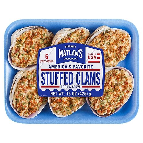 Matlaw's New England Style Stuffed Clams, 6 count, 15 oz