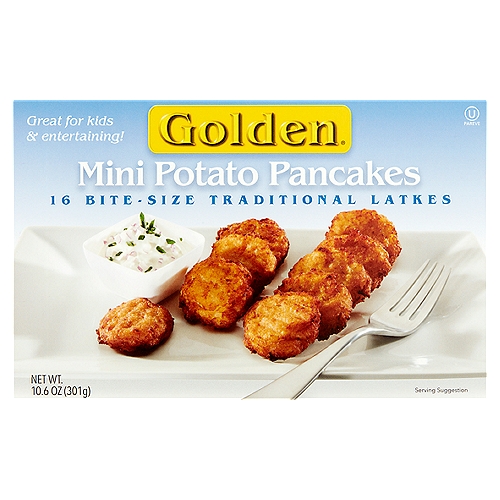 Golden Mini Potato Pancakes Bite-Size Traditional Latkes, 16 count, 10.6 oz