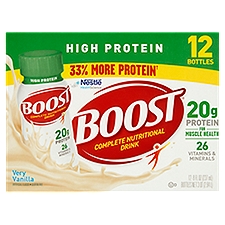 Nestlé Boost High Protein Very Vanilla Complete Nutritional Drink, 8 fl oz, 12 count