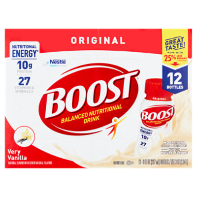 Nestlé Boost Original Very Vanilla Balanced Nutritional Drink, 8 fl oz, 12 count
