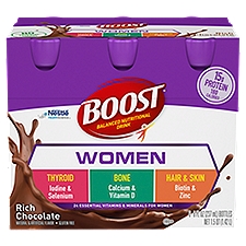Nestlé Boost Rich Chocolate Women Balanced Nutritional Drink, 8 fl oz, 6 count