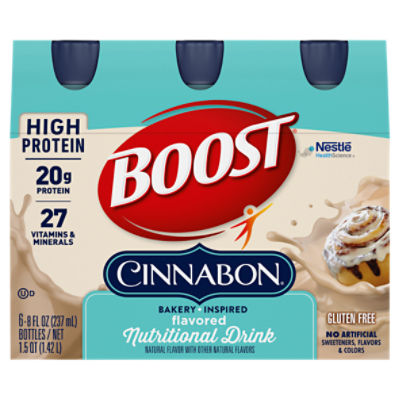 Boost Cinnabon Bakery Inspired Flavored Nutritional Drink, 8 fl oz, 6 count, 48 Fluid ounce