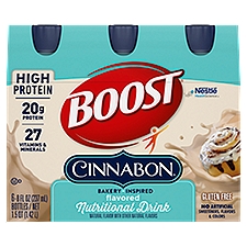 Boost Cinnabon Bakery Inspired Flavored Nutritional Drink, 8 fl oz, 6 count