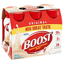 Nestlé Boost Original Very Vanilla Complete Nutritional Drink, 8 fl oz, 6 count