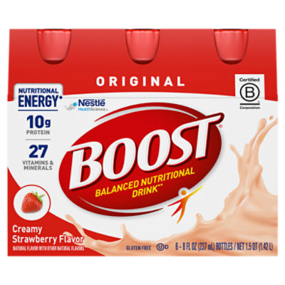 Boost Original Creamy Strawberry Flavor Balanced Nutritional Drink, 8 fl oz, 6 count, 48 Fluid ounce