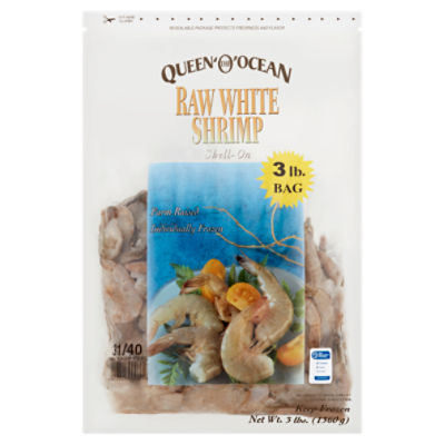 Queen ‘O' The Ocean Shell-On Raw White Shrimp, 3 lbs