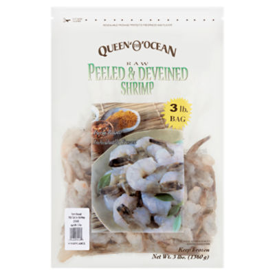 Queen ‘O' The Ocean Raw Peeled & Deveined Shrimp, 3 lbs