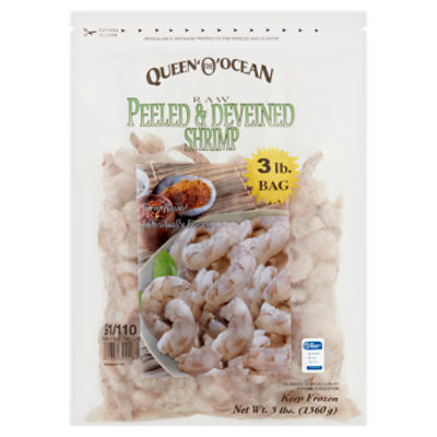 Queen ‘O' The Ocean Raw Peeled & Deveined Shrimp, 3 lbs