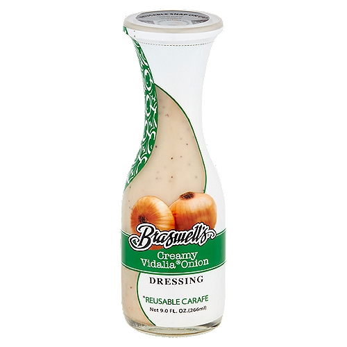 Braswell's Creamy Vidalia Onion Dressing, 9.0 fl oz
Living in Vidalia® Onion Country, we feel an obligation to create incomparable products with these uniquely sweet treats. Our Creamy Vidalia® Onion is an amazing dressing as a slaw starter, dip or marinade.