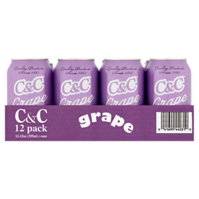 C&C Grape Soda, 12 count, 12 oz
