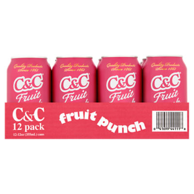 C&C Fruit Punch Soda, 12 count, 12 oz
