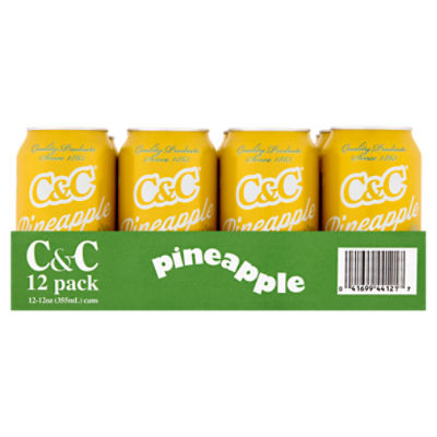 C&C Pineapple Soda, 12 count, 12 oz