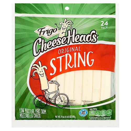 Frigo Cheese Heads Original String Mozzarella Cheese, 24 count, 24 oz