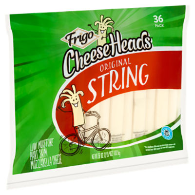 Frigo Cheese Heads Mozzarella String Cheese, Cheese Snacks, 12 oz, 12 Count  