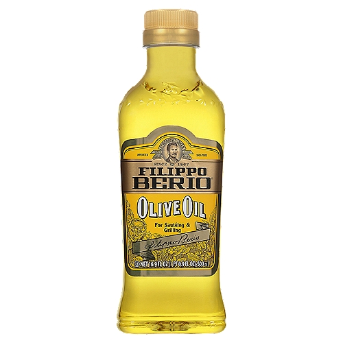 Filippo Berio Olive Oil, 16.9 fl oz
NAOOA Seal
This Seal signifies that Filippo Berio olive oils have been tested and meet or exceed the International Olive Council's stringent worldwide scientific standards for quality and authenticity.
Perfectly balanced with a mild flavor, this classic olive oil is an ideal choice for basting grilled or roasted chicken, fish, and vegetables. It's also a delightful foundation for milder dressings and sauces.
Olive oil composed of refined olive oils & virgin olive oils.