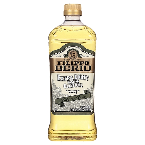 Filippo Berio Extra Light Tasting Olive Oil, 50.7 fl oz
''Extra light'' has a faint hint of olive flavor and a light aroma. This, along with its high smoke point, allow it to perform best in cooking methods such a baking, deep frying, stir-frying and braising.