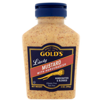 Gold's Lively Mustard with Horseradish, 9 oz, 10 Ounce