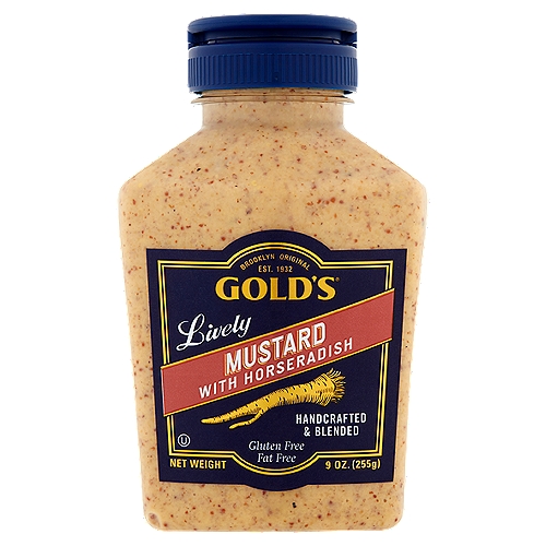 Gold's Lively Mustard with Horseradish, 9 oz
