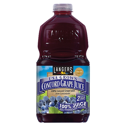 Langers Concord Grape 100% Juice, 64 fl oz
100% Concord Grape Juice from Concentrate
