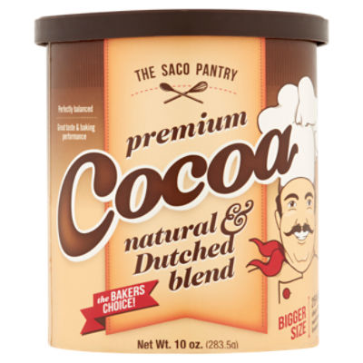 The Saco Pantry Natural & Dutched Blend Premium Cocoa Bigger Size, 10 oz