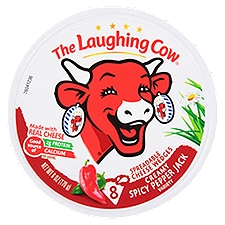 THE LAUGHING COW Creamy Spicy Pepper Jack Spreadable Cheese Wedges, 6 Ounce