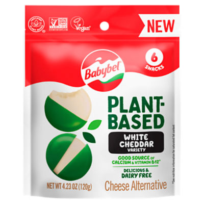 Babybel Plant-Based White Cheddar Variety Cheese Alternative Snacks, 6 count, 4.23 oz