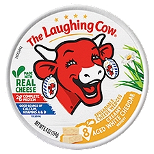 The Laughing Cow Creamy Aged White Cheddar Variety Spreadable Cheese Wedges, 8 count, 5.4 oz