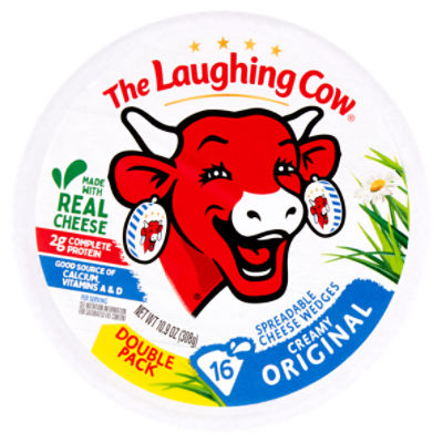 The Laughing Cow Creamy Original Spreadable Cheese Wedges Double Pack, 10.9 oz, 16 count