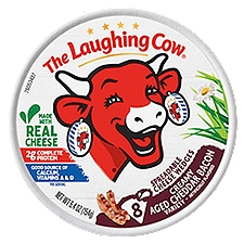 The Laughing Cow Creamy Aged Cheddar Bacon Variety Spreadable Cheese Wedges, 8 count, 5.4 oz