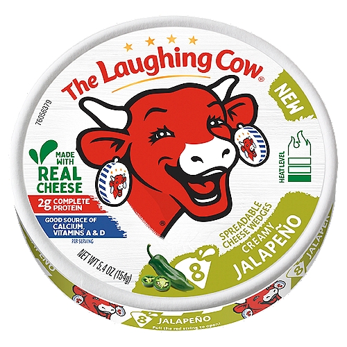 The Laughing Cow Creamy Jalapeño Spreadable Cheese Wedges, 8 count, 5.4 oz